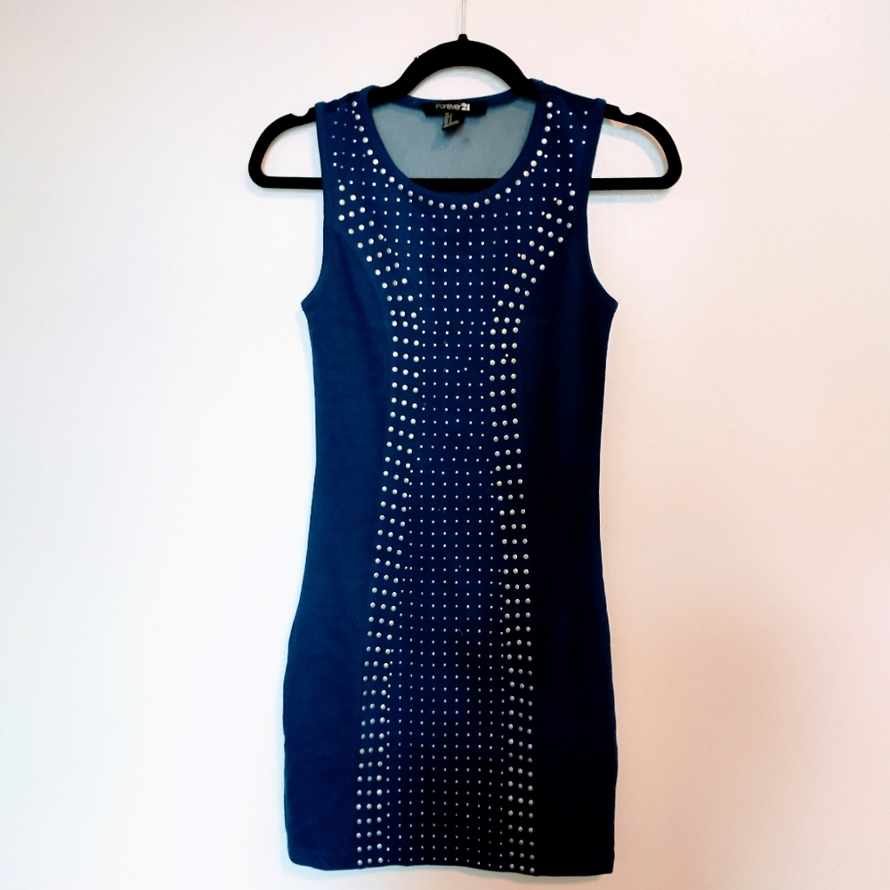 Forever 21 blue bodycon dress size small, may be missing some jewels